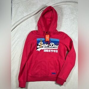 Brand New Women’s SuperDry Medium red Vintage California Hoodie My Wave Sweater
